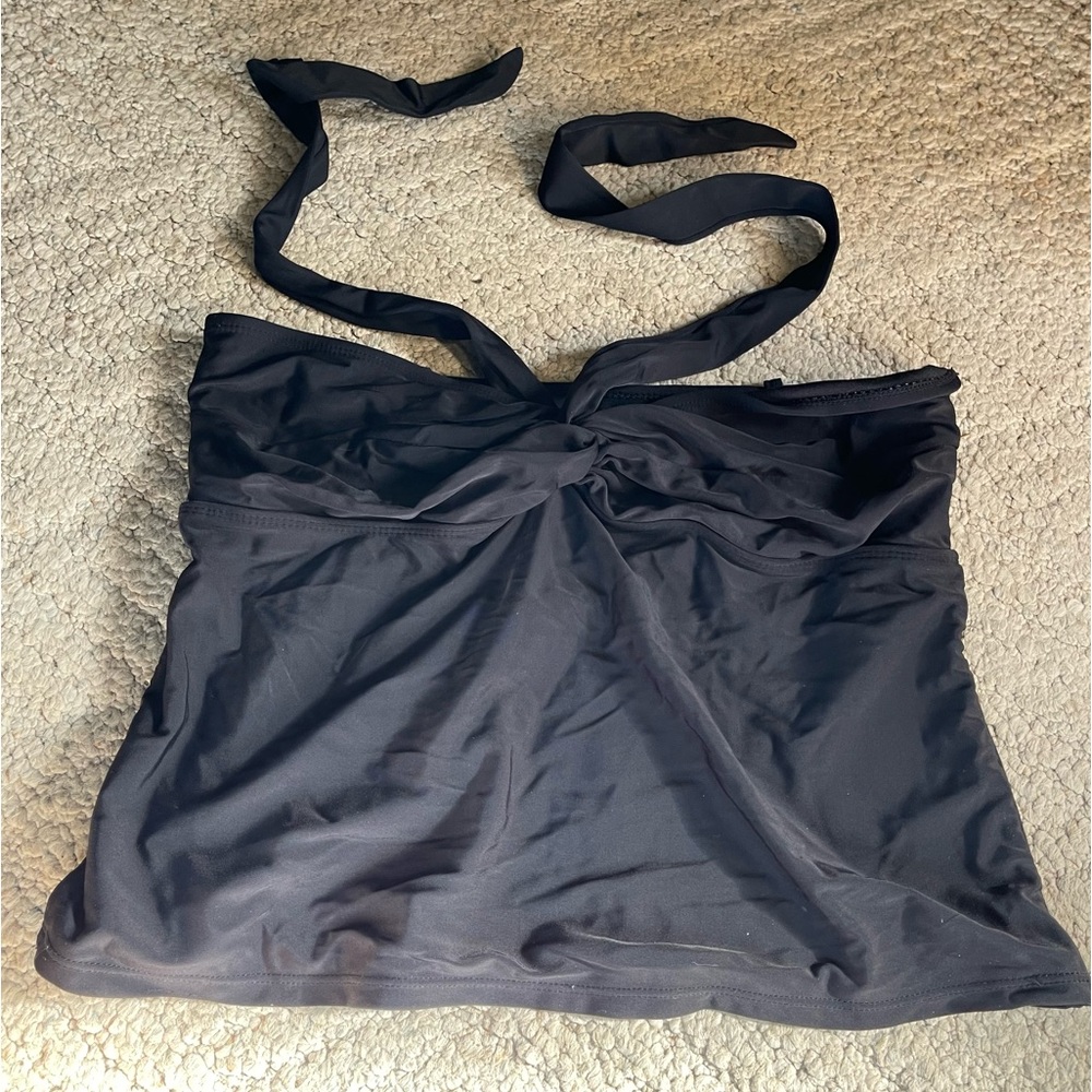 EUC Faded Glory Black Tankini Top, Size XL